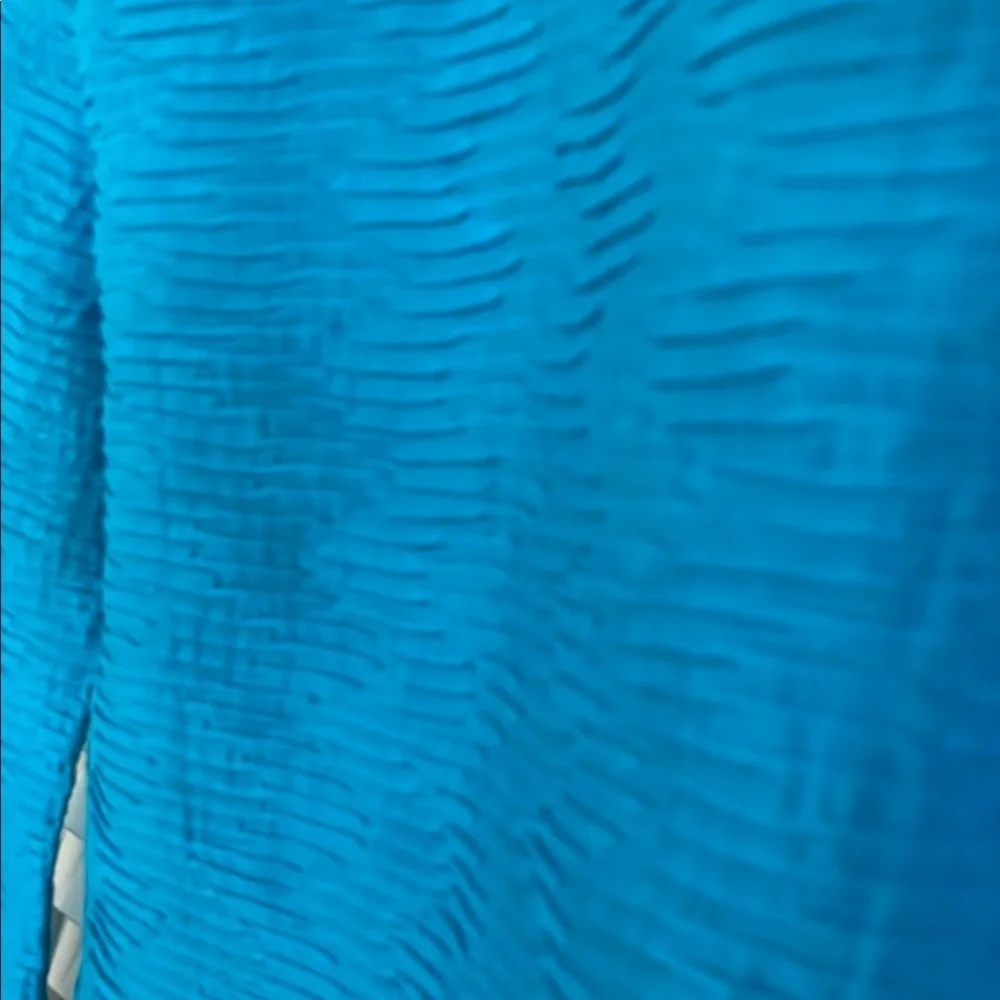Chico's Vibrant Turquoise Pleated Open Slit Lightweight Jacket